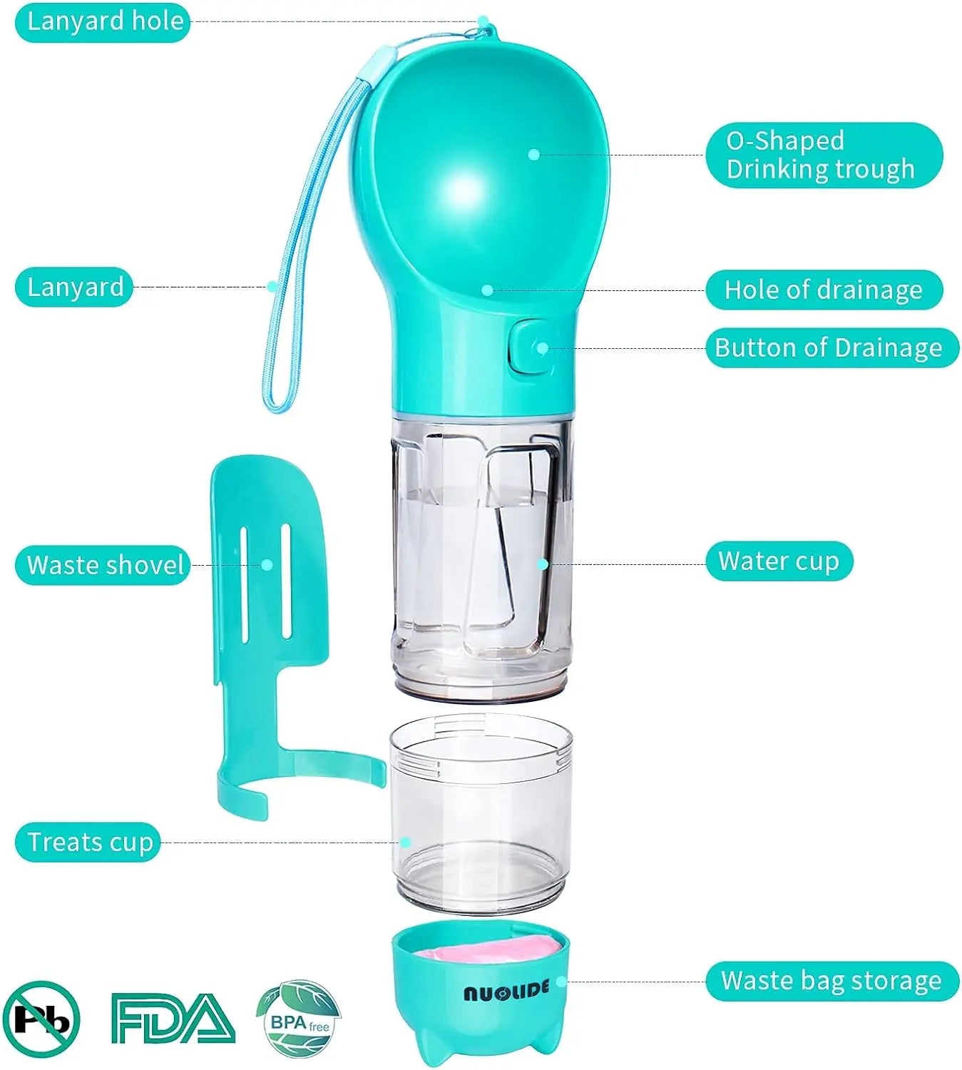 4-in-1 Adventure Pet Travel Bottle